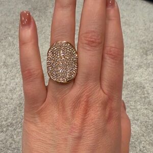 Henri Bendel Elegant Gold and pink Statement Ring